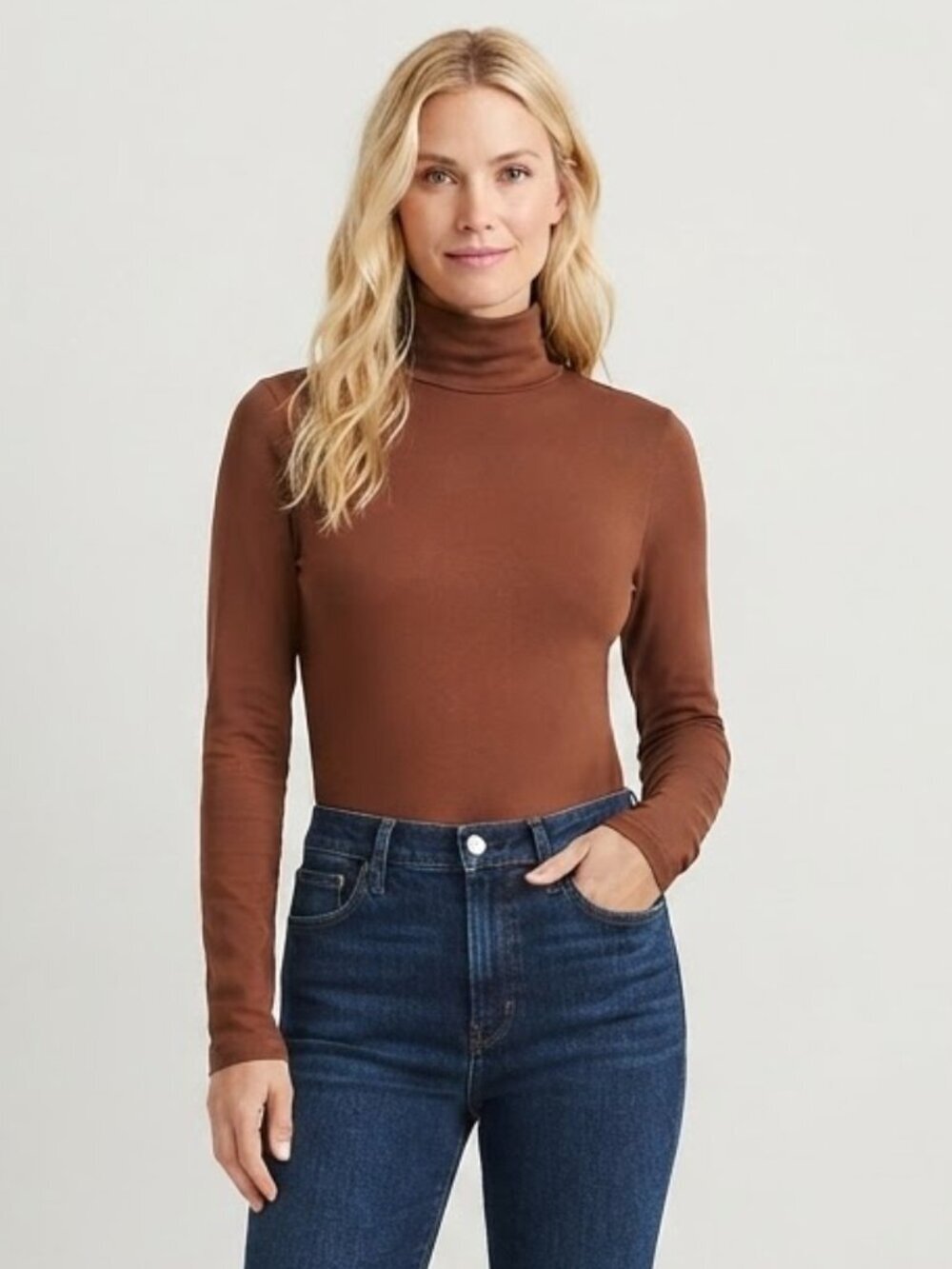 J. Crew Tissue Turtleneck Cotton Long Sleeve Brown Size XXS NWT